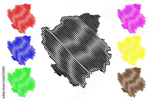 Volyn Oblast (Administrative divisions of Ukraine, Oblasts of Ukraine) map vector illustration, scribble sketch Volyn (Volyn’ or Wołyń) map