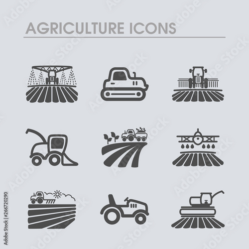 Farm Field icon. Agriculture transport sign