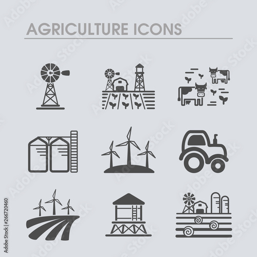 Farm Field icon. Agriculture sign