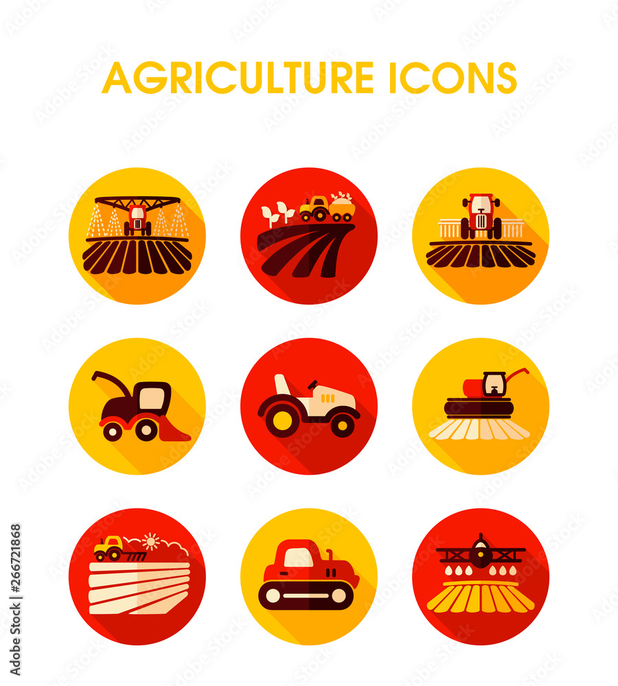 Farm Field icon. Agriculture transport sign