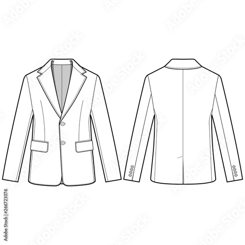 Jacket Outer Fashion Flat Templates