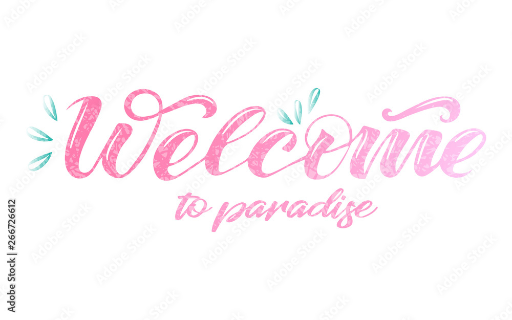 Vector text Welcome lettering