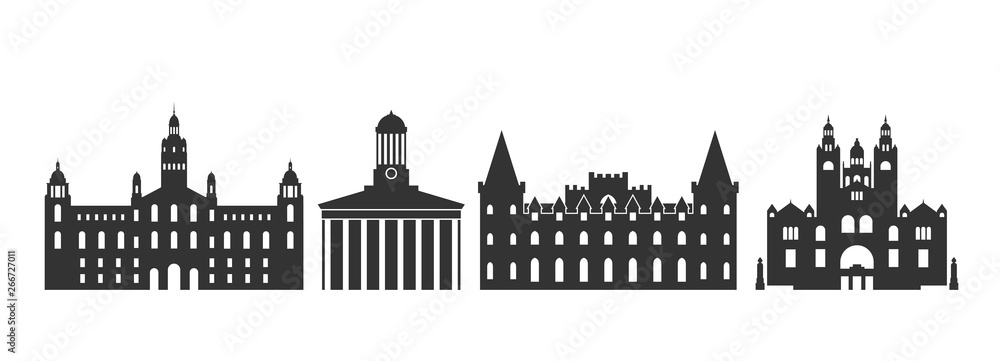 Scotland logo. Isolated Scottish architecture on white background