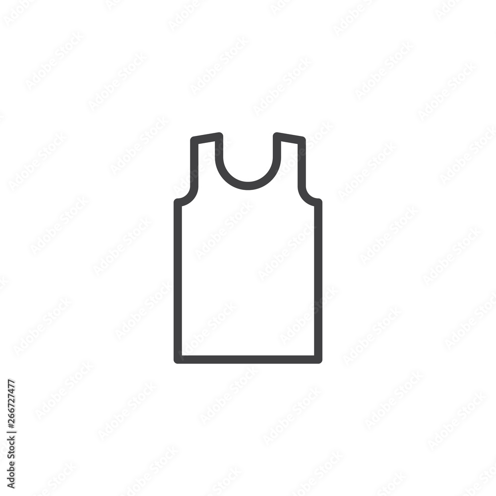 Sleeveless shirt line icon. linear style sign for mobile concept and web design. Men's tank top without sleeves outline vector icon. Symbol, logo illustration. Pixel perfect vector graphics Sleeveless shirt line icon. linear style sign for mobile concept and web design. Men's tank top without sleeves outline vector icon. Symbol, logo illustration. Pixel perfect vector graphics
