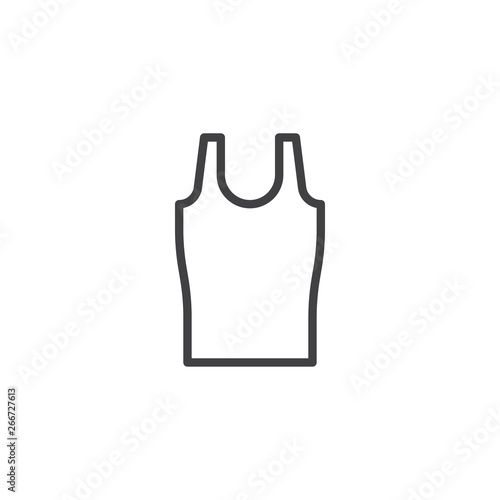 Woman undershirt line icon. linear style sign for mobile concept and web design. Sleeveless shirt outline vector icon. Symbol, logo illustration. Pixel perfect vector graphics
