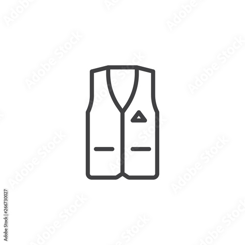 Men's waistcoat line icon. linear style sign for mobile concept and web design. Suit jacket outline vector icon. Symbol, logo illustration. Pixel perfect vector graphics