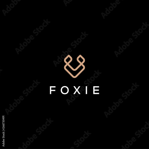fox line vector logo design