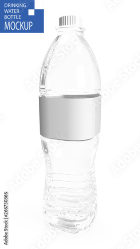 Drinking water bottle mockup 3D render 1