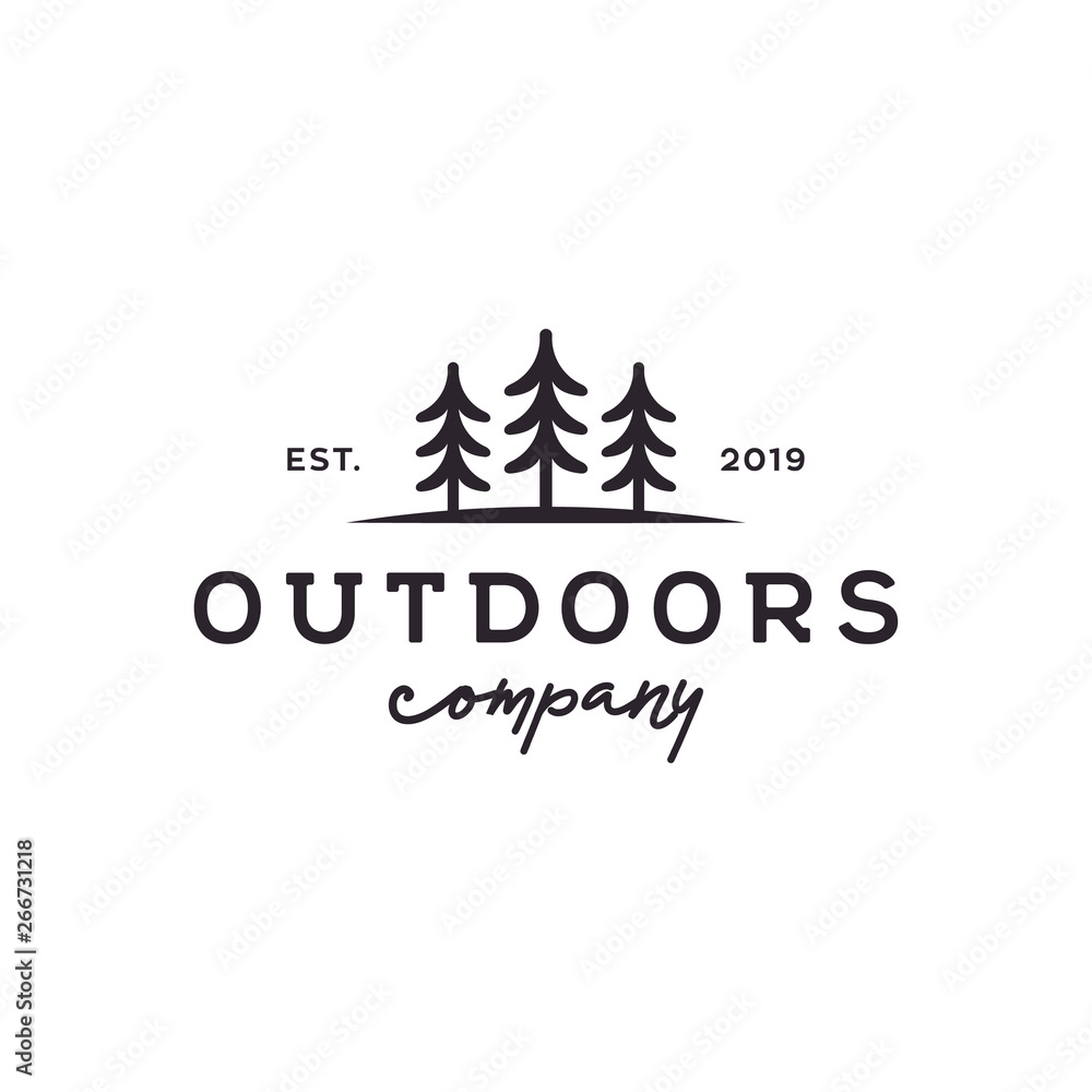 outdoor tree vector logo design
