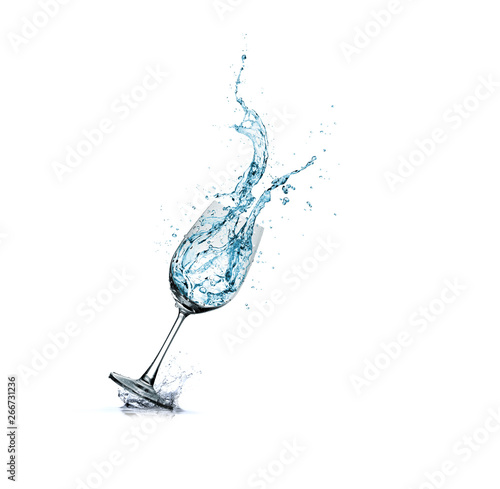 water splash in glass isolated.