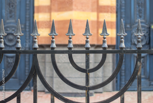 fence jewish candlestick metal symbol