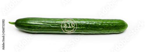 Biogurke auf Weissem Hintergrund