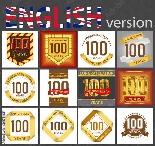 Set of number 100 templates
