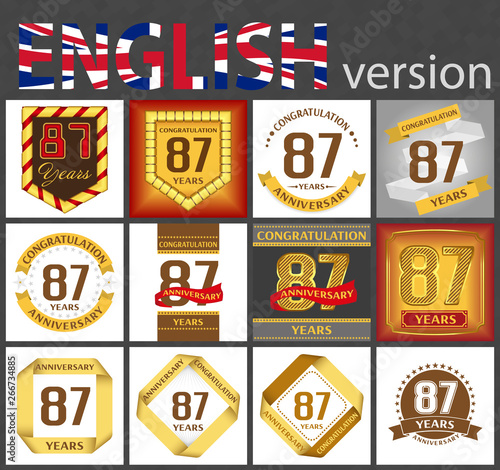 Set of number 87 templates