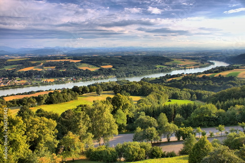Panorama of Danube River Valley, Austria photo