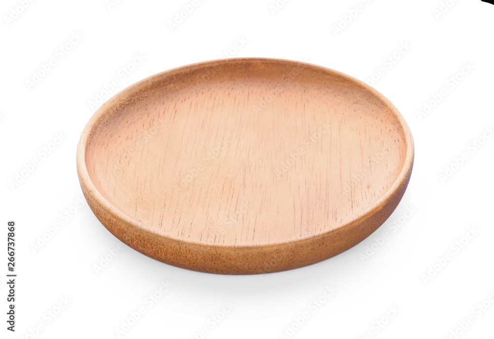 Wooden tray on white background. Wooden tray on white background.