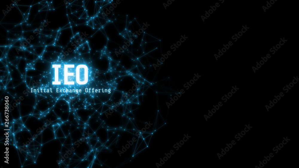 3D Rendering of abstract network nodes connected with dots and line with text IEO Initial Exchange Offering. New alternative solution product in blockchain and crypto currency industry 3D Rendering of abstract network nodes connected with dots and line with text IEO Initial Exchange Offering. New alternative solution product in blockchain and crypto currency industry