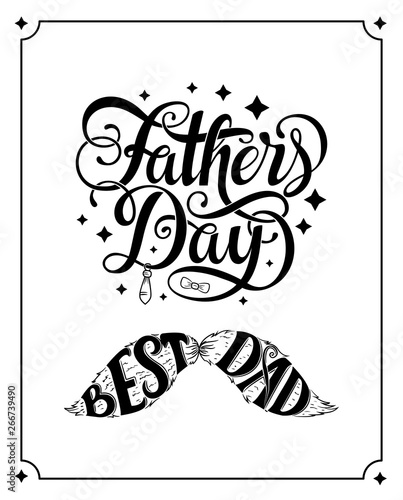 Happy fathers day typography. Vintage lettering for greeting cards, banners, t-shirt design.