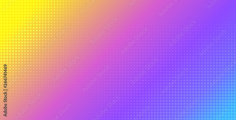 Abstract vibrant gradient vector background. Halftone effect template for flyer, banner, poster design