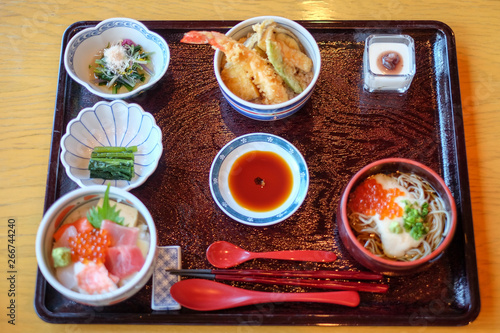 Set of  traditional Japanese food.