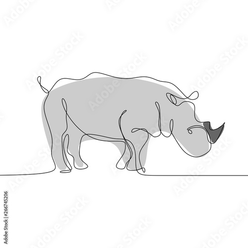 Rhinoceros continuous line ...