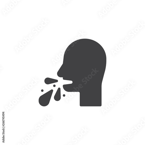 Vomiting man vector icon. Tuberculosis filled flat sign for mobile concept and web design. Cough with phlegm glyph icon. Symbol, logo illustration. Pixel perfect vector graphics