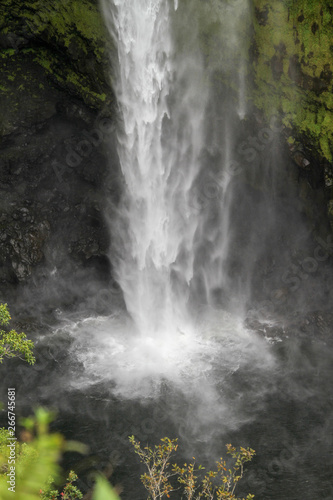 Wasserfall mit Steilwand die stark bewachsen ist