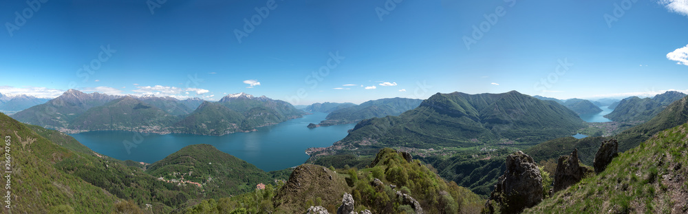 Overview of Lake Como and Lake Lugano from the Menaggio Refuge Overview of Lake Como and Lake Lugano from the Menaggio Refuge