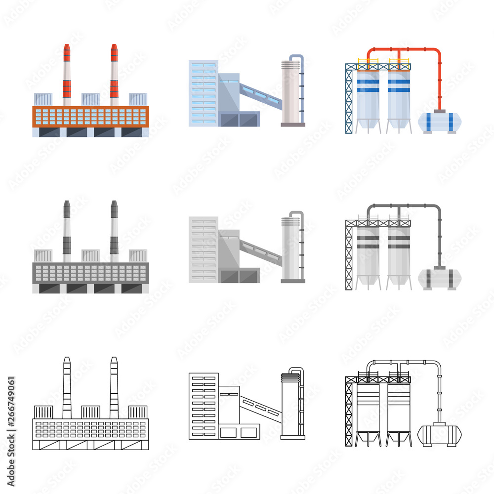 Isolated object of production and structure icon. Collection of production and technology vector icon for stock.