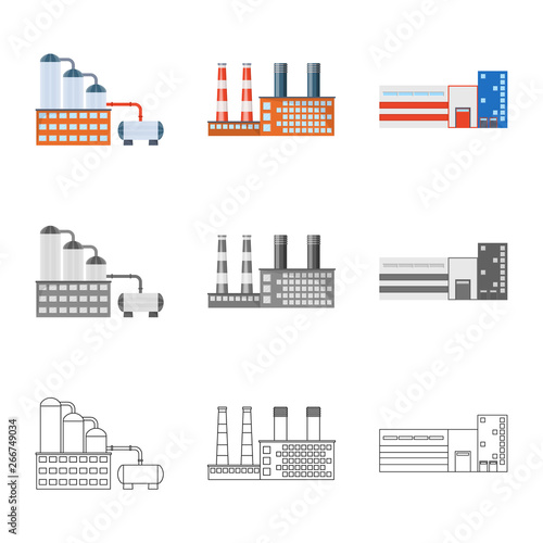 Isolated object of production and structure sign. Set of production and technology stock vector illustration.