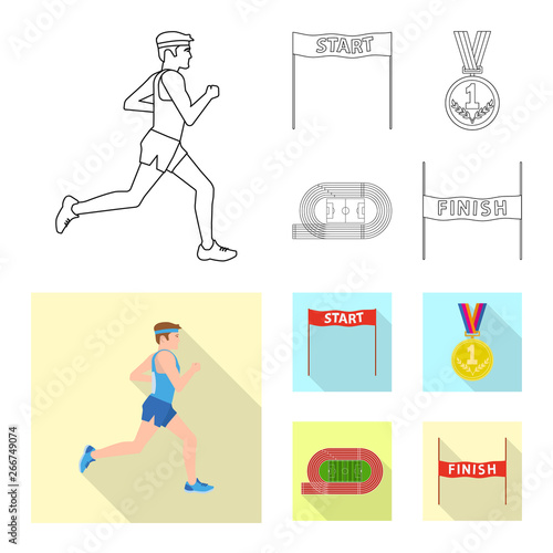 Vector design of sport  and winner symbol. Collection of sport  and fitness  vector icon for stock.