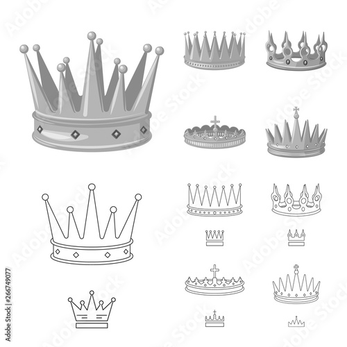Vector design of medieval and nobility sign. Collection of medieval and monarchy stock symbol for web.