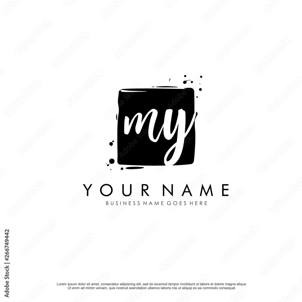 M Y MY initial square logo template vector M Y MY initial square logo template vector