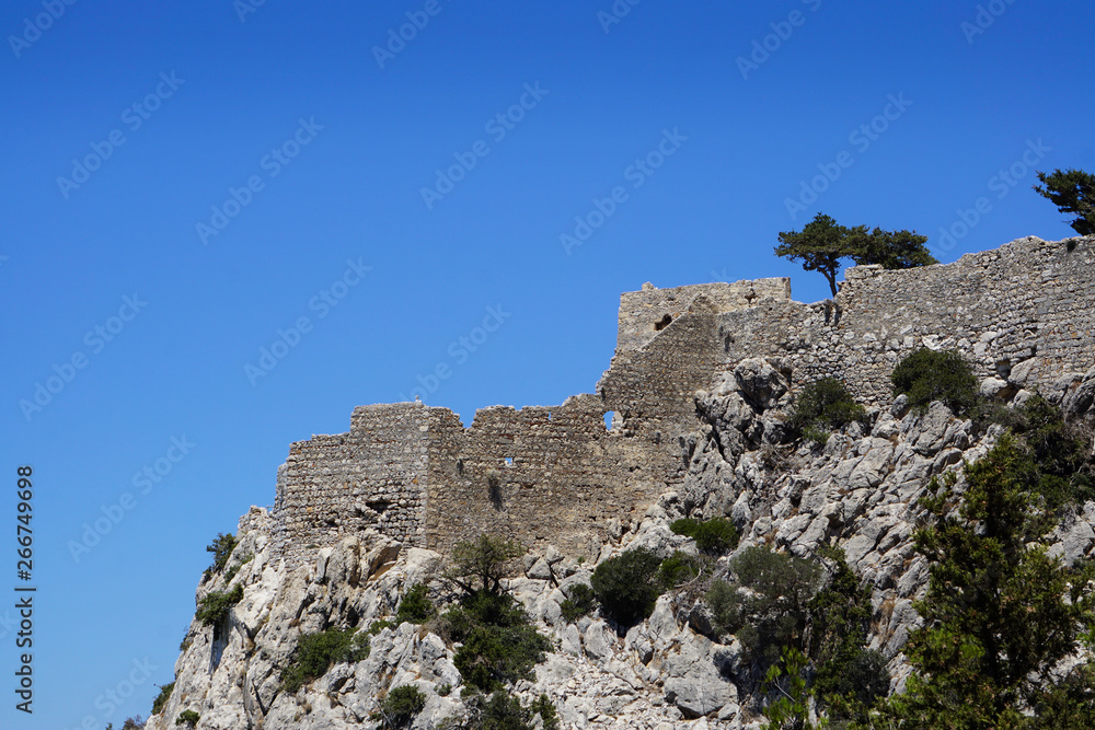 Ruins of a 15th-century castle built on a cliff