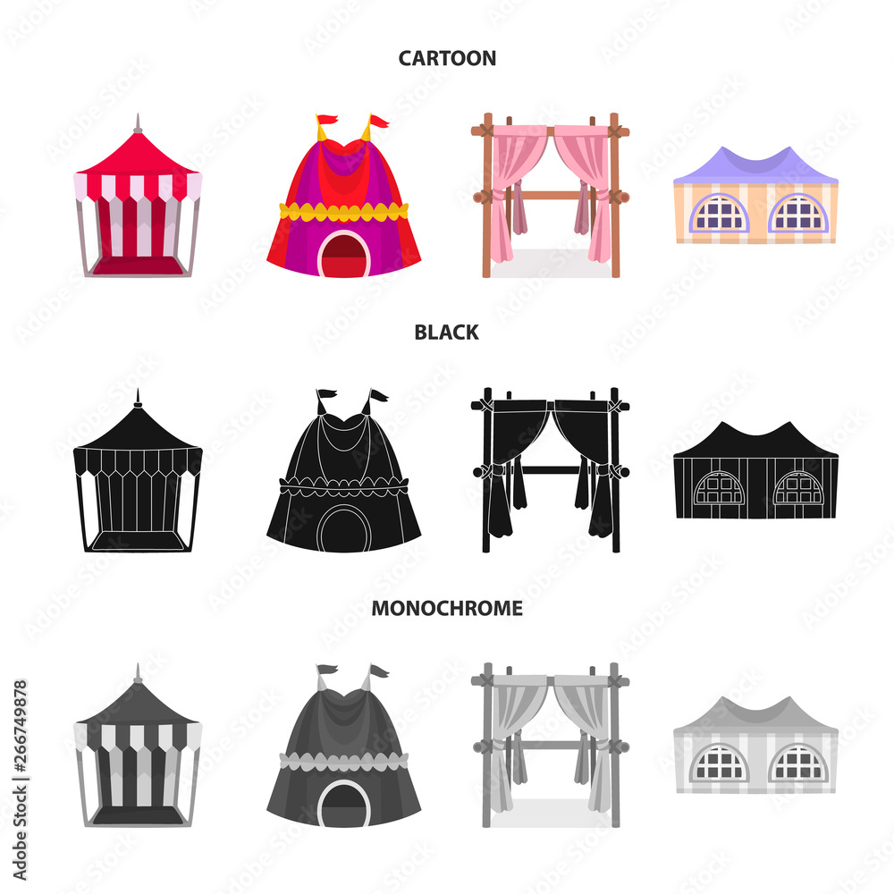 Vector illustration of roof and folding icon. Collection of roof and architecture stock vector illustration.
