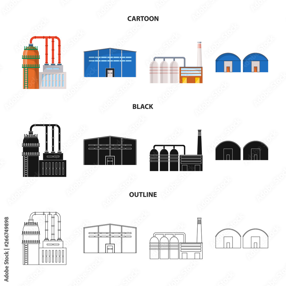 Vector illustration of production and structure icon. Set of production and technology stock symbol for web.