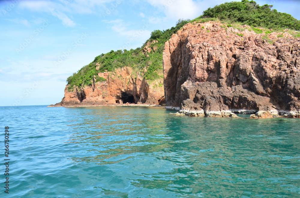 The view of Koh Talu is a popular island for tourists visiting snorkeling in Chumphon, Thailand.