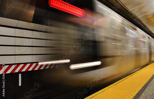 MTA Subway Train Arrival New York Fifth Avenue Station 
