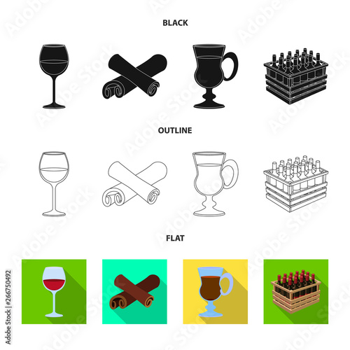 Vector design of farm and vineyard symbol. Set of farm and product vector icon for stock.