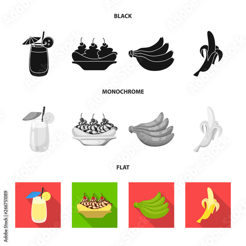 Vector design of natural and vegetarian symbol. Set of natural and eating vector icon for stock. © Svitlana