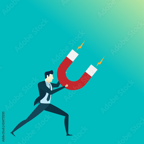 people business man hold magnet