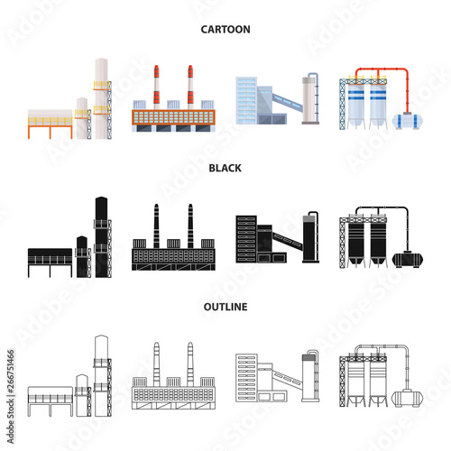 Vector illustration of production and structure sign. Set of production and technology vector icon for stock.