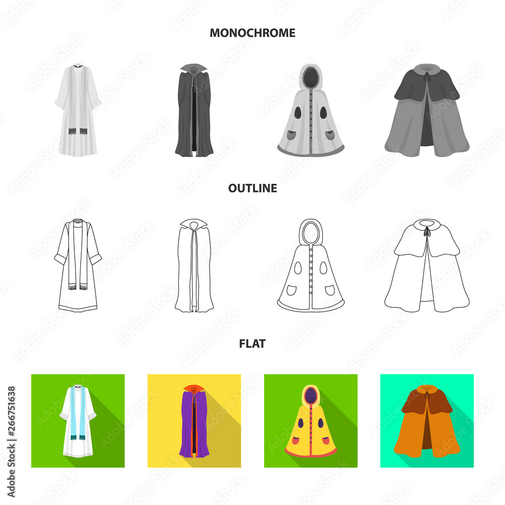 Isolated object of material and clothing symbol. Collection of material and garment stock vector illustration. Isolated object of material and clothing symbol. Collection of material and garment stock vector illustration.