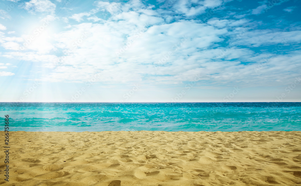 Fototapeta premium Summer background of beach and free space for your decoration. 