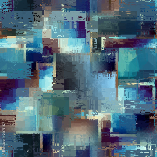 Vector image with imitation of grunge datamoshing texture.