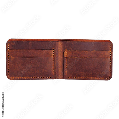 Leather accessories on a white background, wallets, "Crazy Horse" isolated