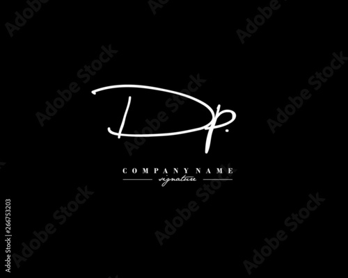 Obraz na plátně D P DP Signature initial logo template vector