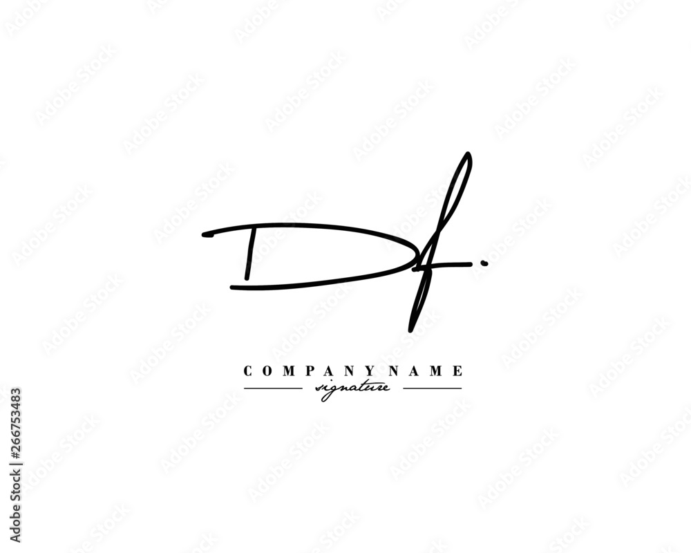 D F DF Signature initial logo template vector