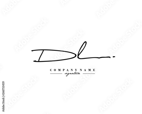 D L DL Signature initial logo template vector
