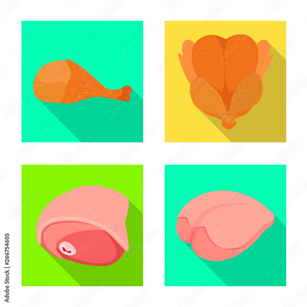Vector design of product and poultry icon. Set of product and agriculture    stock vector illustration.